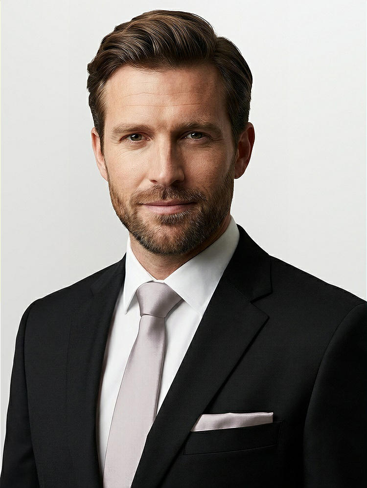 Front View - Cashmere Gray Classic Yarn-Dyed Pocket Squares by After Six