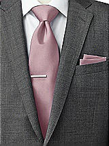 Side View Thumbnail - Dusty Rose Classic Yarn-Dyed Pocket Squares by After Six