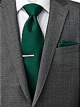 Side View Thumbnail - Hunter Green Classic Yarn-Dyed Pocket Squares by After Six