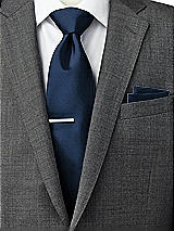 Side View Thumbnail - Midnight Navy Classic Yarn-Dyed Pocket Squares by After Six