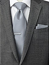 Side View Thumbnail - Platinum Classic Yarn-Dyed Pocket Squares by After Six