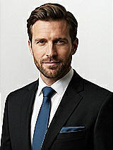 Front View Thumbnail - Sofia Blue Classic Yarn-Dyed Pocket Squares by After Six