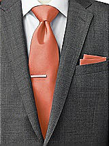 Side View Thumbnail - Terracotta Copper Classic Yarn-Dyed Pocket Squares by After Six