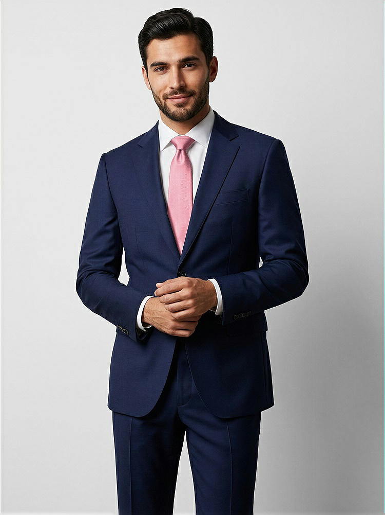 Front View - Carnation Yarn-Dyed Narrow Ties by After Six