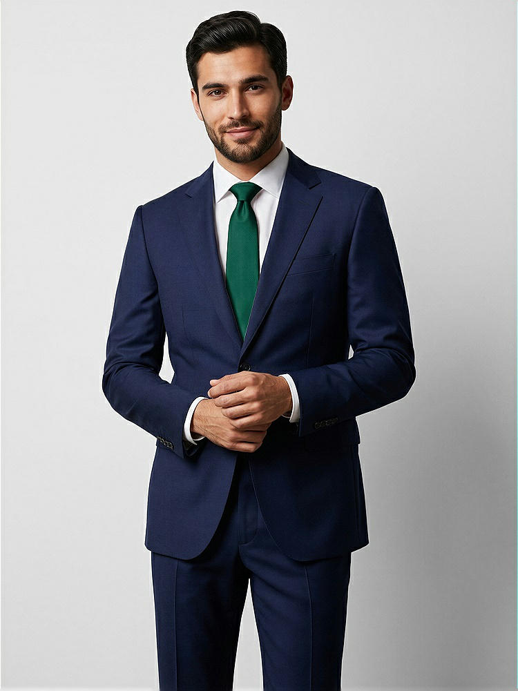 Front View - Hunter Green Yarn-Dyed Narrow Ties by After Six