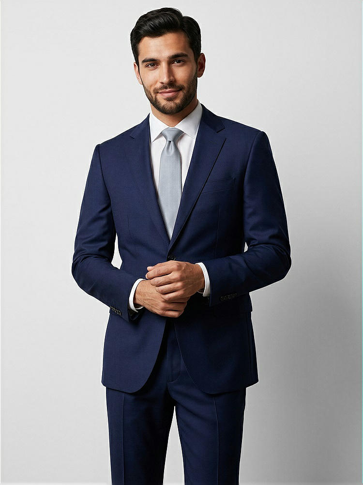 Front View - Platinum Yarn-Dyed Narrow Ties by After Six