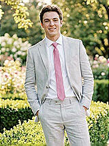 Alt View 1 Thumbnail - Powder Pink Yarn-Dyed Narrow Ties by After Six