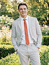 Alt View 1 Thumbnail - Terracotta Copper Yarn-Dyed Narrow Ties by After Six