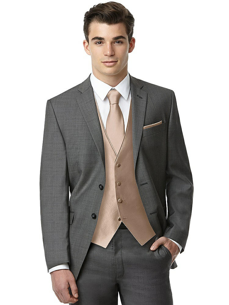 Back View - Topaz Classic Yarn-Dyed Tuxedo Vest by After Six