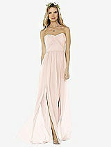 Alt View 1 Thumbnail - Blush Strapless Draped Bodice Maxi Dress with Front Slits