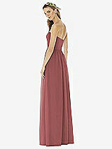 Alt View 2 Thumbnail - English Rose Strapless Draped Bodice Maxi Dress with Front Slits