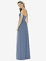 Alt View 2 Thumbnail - Larkspur Blue Strapless Draped Bodice Maxi Dress with Front Slits