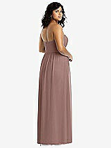 Rear View Thumbnail - Sienna Strapless Draped Bodice Maxi Dress with Front Slits