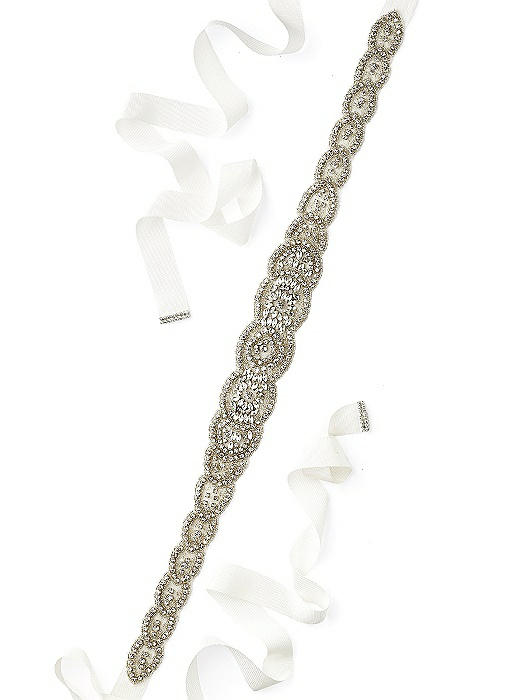 Tiffany- Scallop Edge Beaded Bridal Sash In Ivory | The  display picture 1