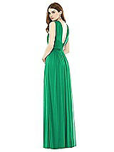 Rear View Thumbnail - Pantone Emerald Maxi Chiffon Knit Halter Neck Dress