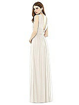 Rear View Thumbnail - Ivory Maxi Chiffon Knit Halter Neck Dress