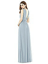 Rear View Thumbnail - Mist Maxi Chiffon Knit Halter Neck Dress