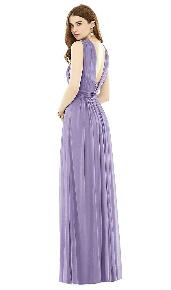 Back View - Passion Maxi Chiffon Knit Halter Neck Dress