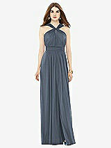 Front View Thumbnail - Silverstone Maxi Chiffon Knit Halter Neck Dress