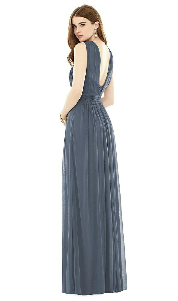 Back View - Silverstone Maxi Chiffon Knit Halter Neck Dress