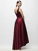 Rear View Thumbnail - Cabernet Sleeveless Pleated Skirt High Low Dress with Pockets