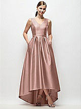 Front View Thumbnail - Neu Nude Sleeveless Pleated Skirt High Low Dress with Pockets