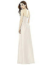 Rear View Thumbnail - Ivory & Ivory Full Length Strapless Satin Twill dress with Pockets