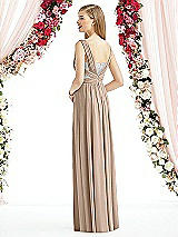 Rear View Thumbnail - Topaz & Metallic Silver After Six Bridesmaid Dress 6741