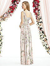 Rear View Thumbnail - Blush Garden & Metallic Silver After Six Bridesmaid Dress 6741