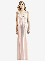 Front View Thumbnail - Blush & Metallic Silver After Six Bridesmaid Dress 6741