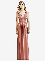 Front View Thumbnail - Desert Rose & Metallic Silver After Six Bridesmaid Dress 6741