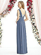 Rear View Thumbnail - Larkspur Blue & Metallic Silver After Six Bridesmaid Dress 6741