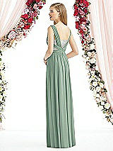 Rear View Thumbnail - Seagrass & Metallic Silver After Six Bridesmaid Dress 6741