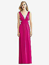 Front View Thumbnail - Think Pink & Metallic Silver After Six Bridesmaid Dress 6741