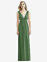 Front View Thumbnail - Vineyard Green & Metallic Silver After Six Bridesmaid Dress 6741