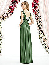 Rear View Thumbnail - Vineyard Green & Metallic Silver After Six Bridesmaid Dress 6741