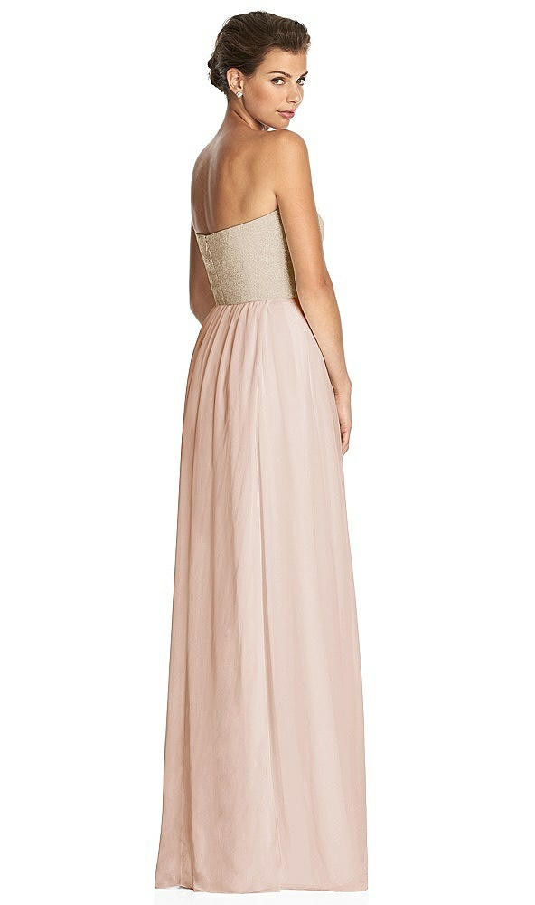 Back View - Cameo & Metallic Gold After Six Bridesmaid Dress 6749