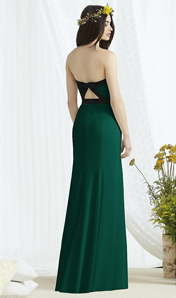 Back View - Hunter Green & Black Social Bridesmaids Style 8164