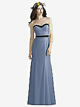 Front View Thumbnail - Larkspur Blue & Black Social Bridesmaids Style 8164