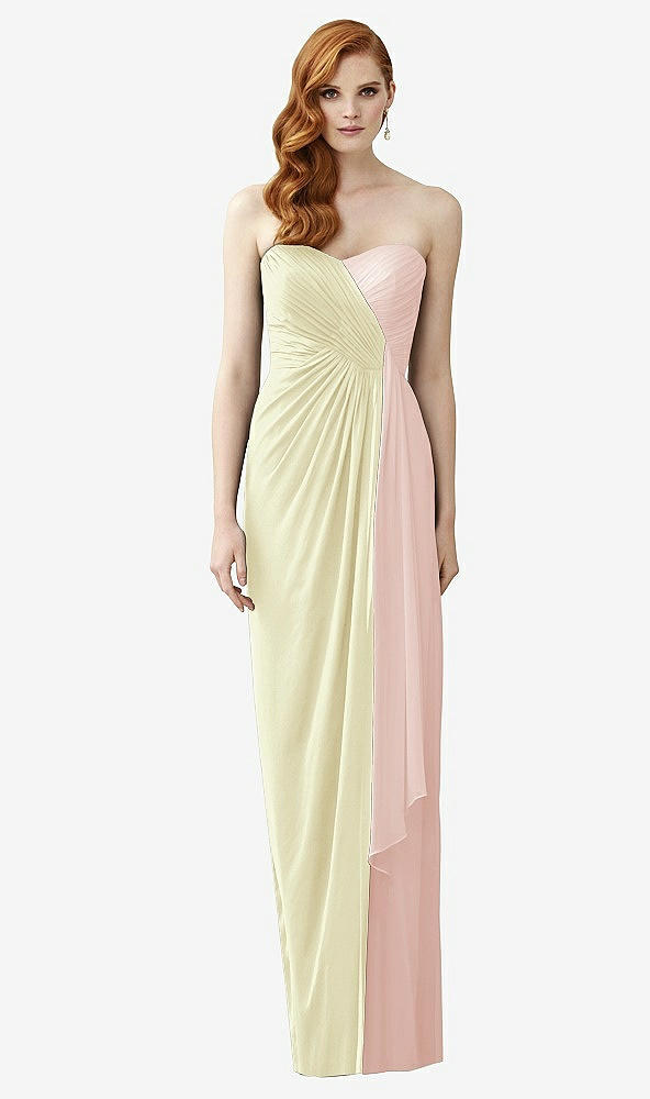 Front View - Butter Yellow & Blush Dessy Collection Style 2956