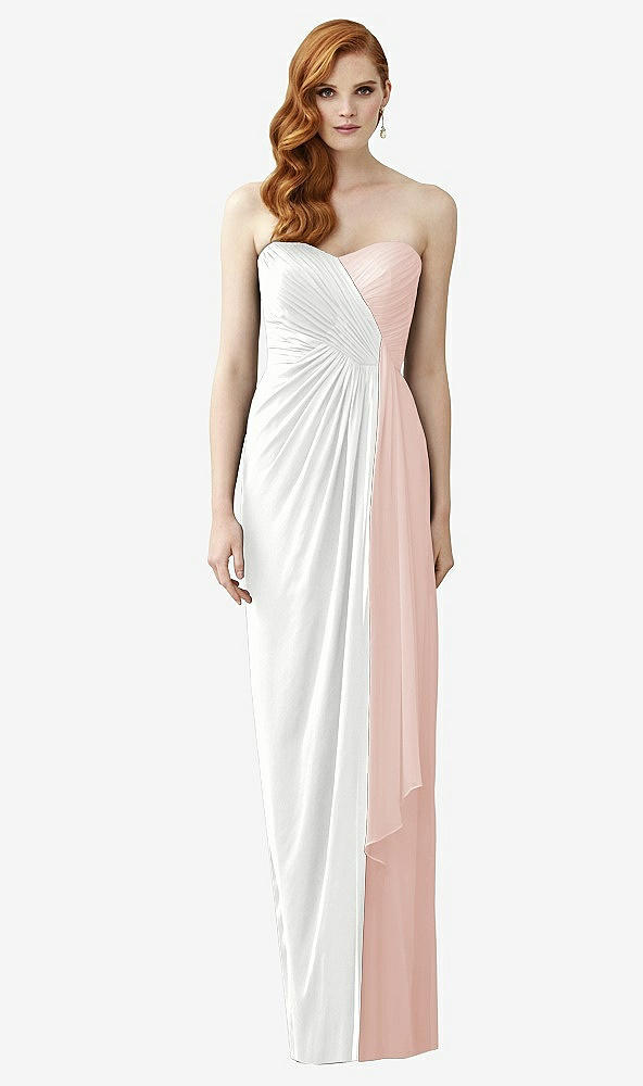 Front View - White & Blush Dessy Collection Style 2956