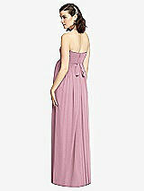 Rear View Thumbnail - Dusty Pink Draped Bodice Strapless Maternity Dress