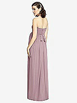 Rear View Thumbnail - Dusty Rose Draped Bodice Strapless Maternity Dress