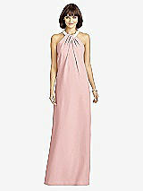 Front View Thumbnail - Rose Full Length Crepe Halter Neckline Dress