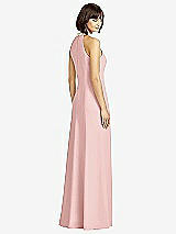 Rear View Thumbnail - Rose Full Length Crepe Halter Neckline Dress