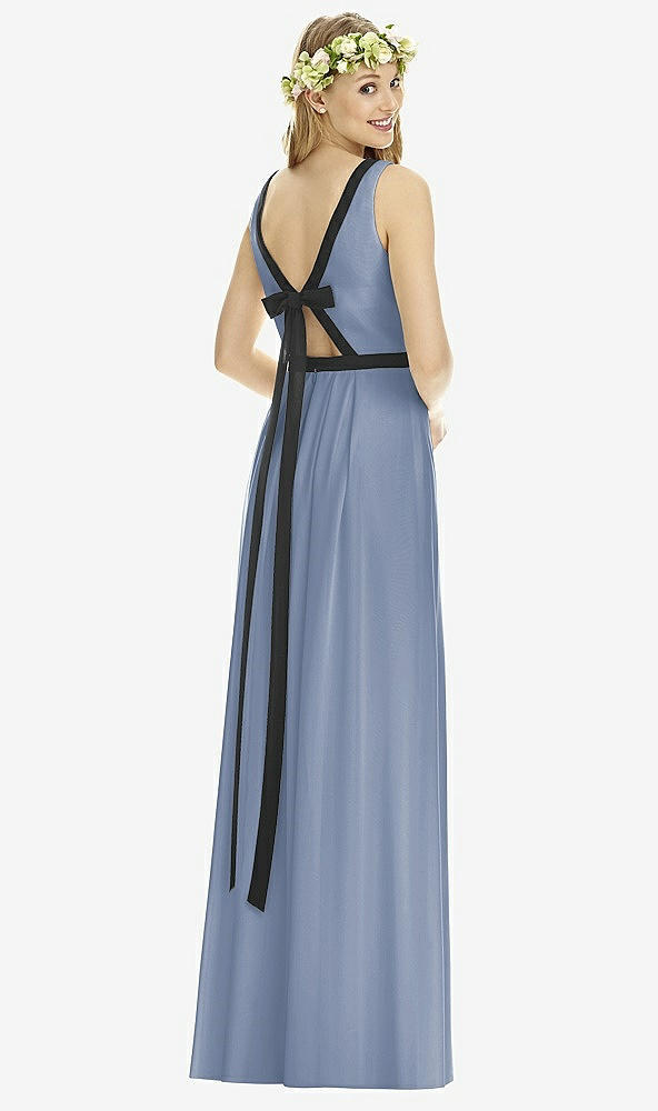 Back View - Larkspur Blue & Black Social Bridesmaids Style 8173