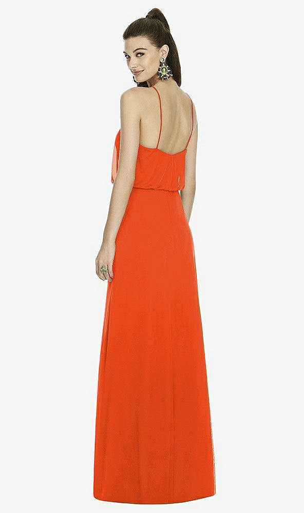 Back View - Tangerine Tango Alfred Sung Bridesmaid Dress D738