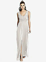 Front View Thumbnail - Oyster Maxi Chiffon Knit Shirred Strap Dress