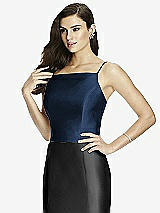Front View Thumbnail - Midnight Navy Dessy Bridesmaid Top T2979