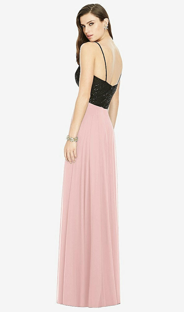 Back View - Rose Chiffon Maxi Skirt